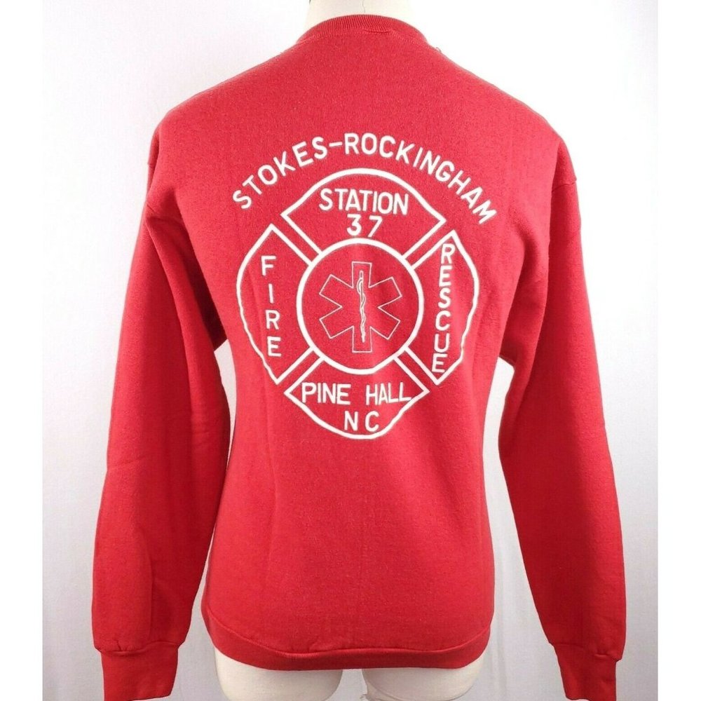 Vintage Pullover Sweatshirt Fire Rescue Womens 2XL